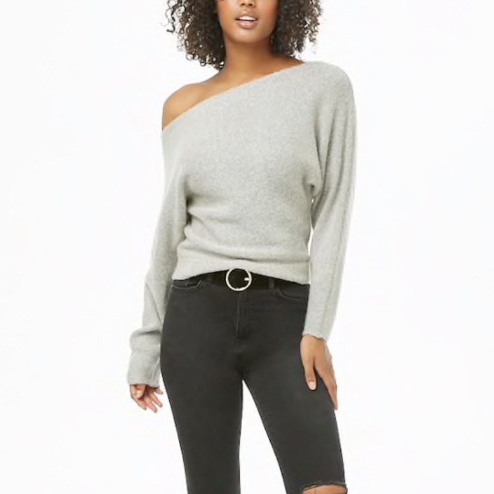 F21 Cold shoulder sweater